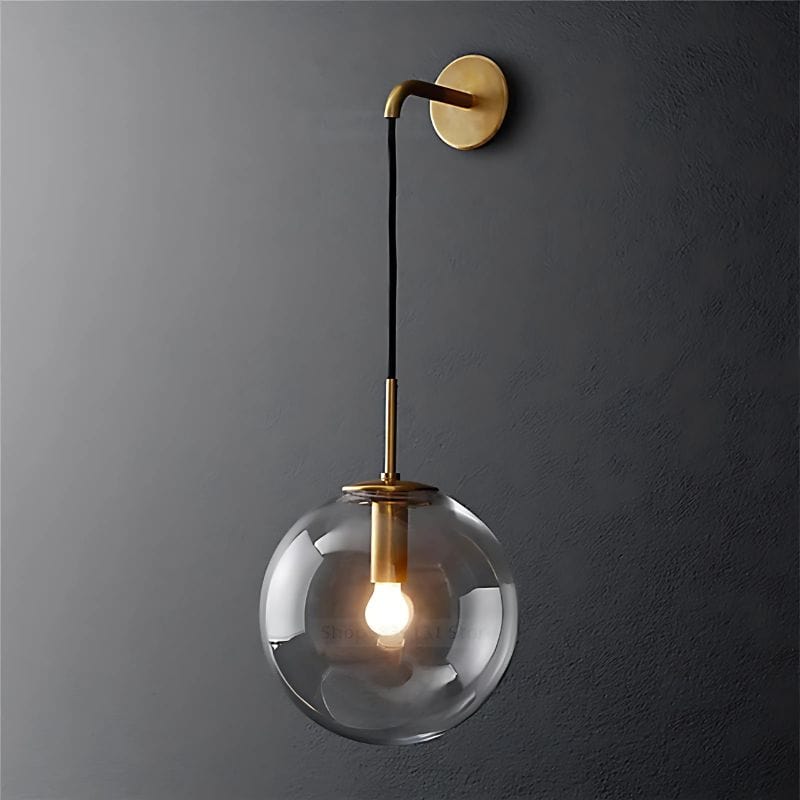 Applique Murale Boule en Verre – Illuminez Votre Intérieur avec Élégance
