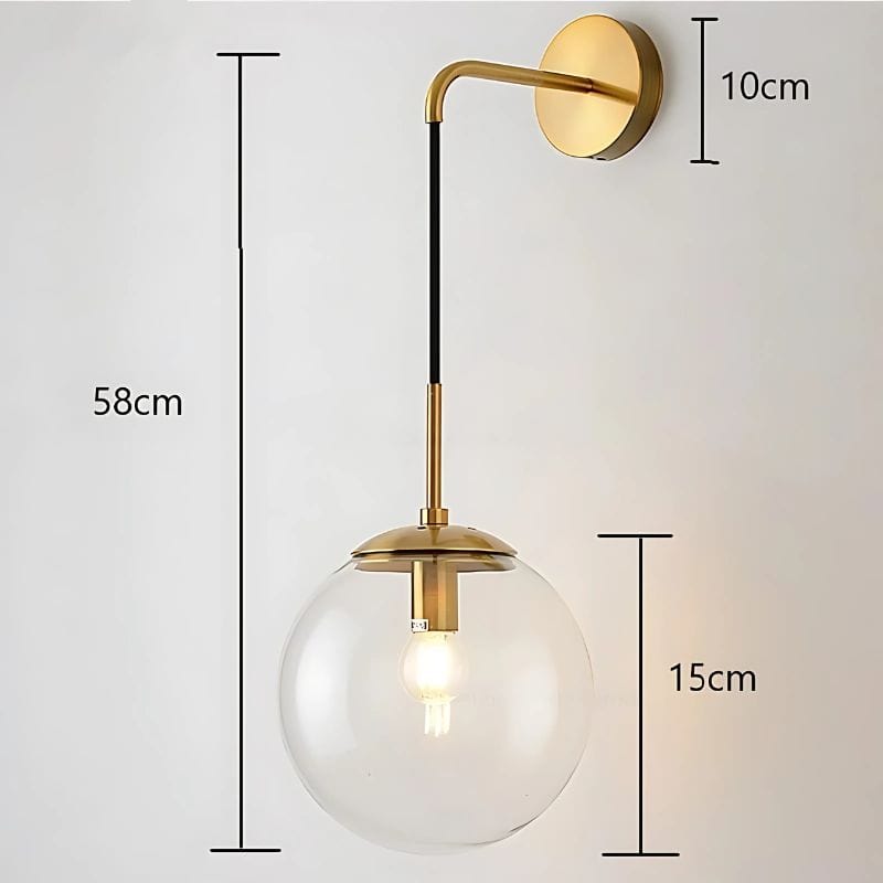 Applique Murale Boule en Verre – Illuminez Votre Intérieur avec Élégance